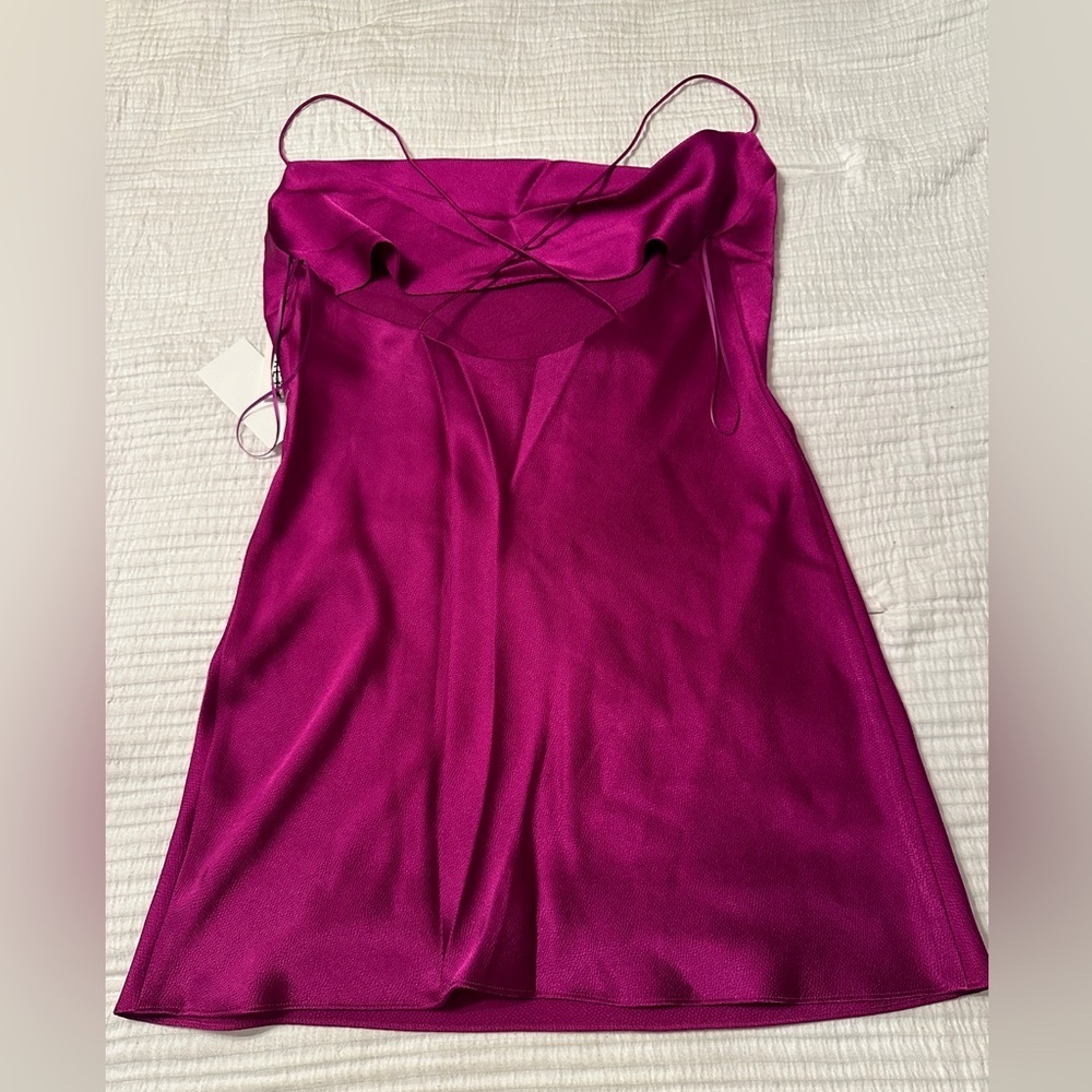 Jay Godfrey Orchid Colored Baldwin Satin Slip Dress - NWT - Size 10 - Picture 7 of 13